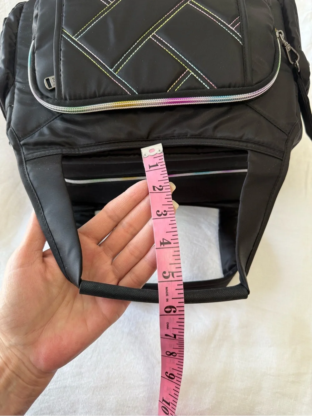 Lug | Rumble Black Satchel | Top Handle Only | Rainbow Stitching EUC - Picture 7 of 9